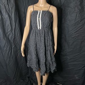 Junior L or women’s S black and white stripped dress